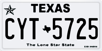 TX license plate CYT5725