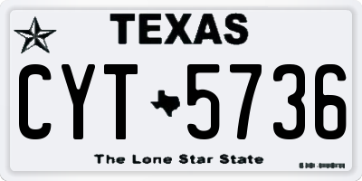 TX license plate CYT5736