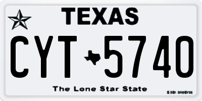 TX license plate CYT5740