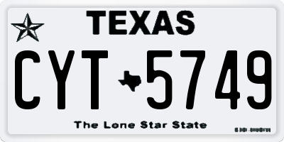 TX license plate CYT5749