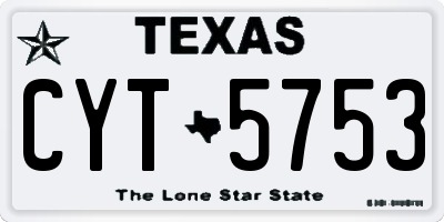 TX license plate CYT5753