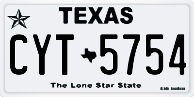 TX license plate CYT5754