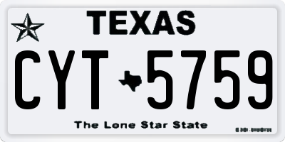 TX license plate CYT5759