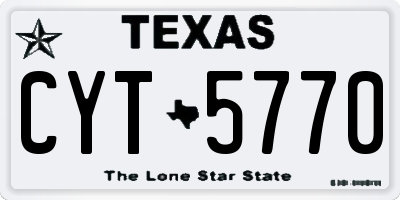 TX license plate CYT5770