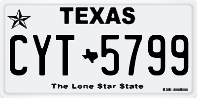 TX license plate CYT5799