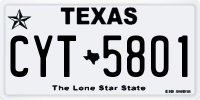 TX license plate CYT5801