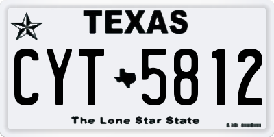 TX license plate CYT5812