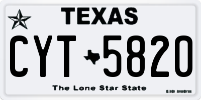 TX license plate CYT5820