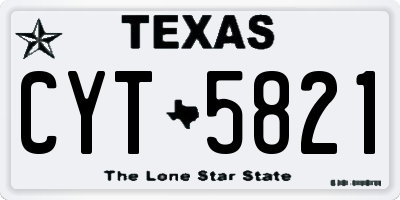 TX license plate CYT5821
