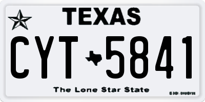 TX license plate CYT5841