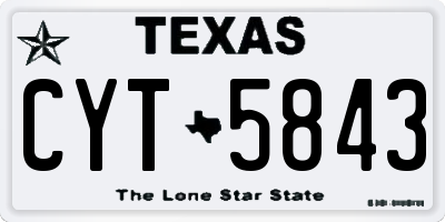 TX license plate CYT5843