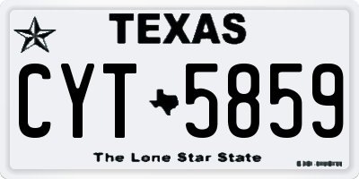 TX license plate CYT5859