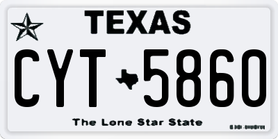 TX license plate CYT5860