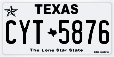 TX license plate CYT5876