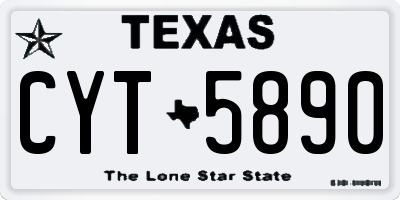 TX license plate CYT5890