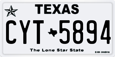 TX license plate CYT5894