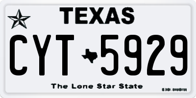 TX license plate CYT5929
