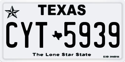 TX license plate CYT5939
