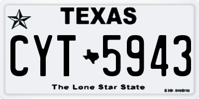 TX license plate CYT5943