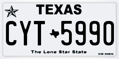 TX license plate CYT5990