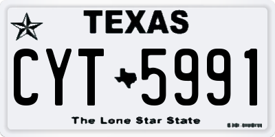 TX license plate CYT5991