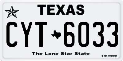 TX license plate CYT6033