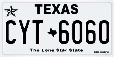 TX license plate CYT6060