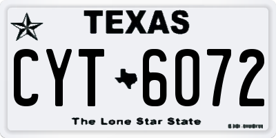 TX license plate CYT6072