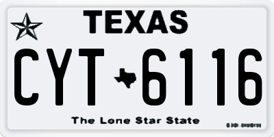 TX license plate CYT6116