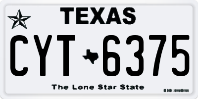 TX license plate CYT6375