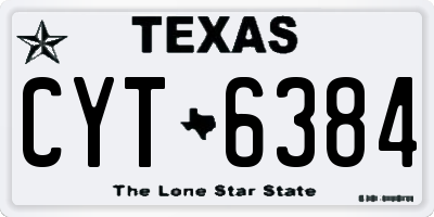 TX license plate CYT6384