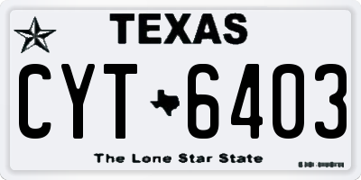 TX license plate CYT6403