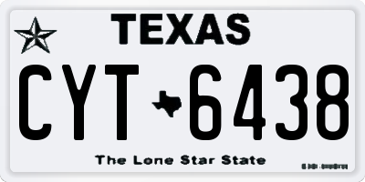 TX license plate CYT6438