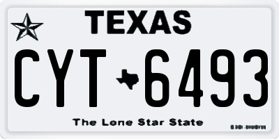 TX license plate CYT6493