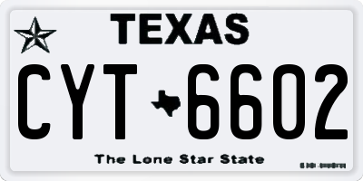 TX license plate CYT6602