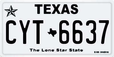 TX license plate CYT6637