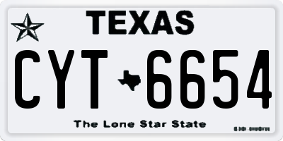 TX license plate CYT6654