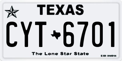 TX license plate CYT6701
