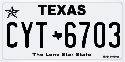 TX license plate CYT6703