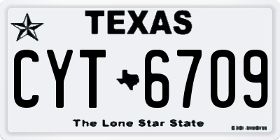 TX license plate CYT6709