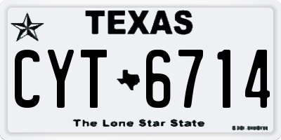TX license plate CYT6714