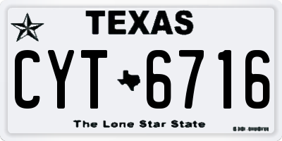 TX license plate CYT6716