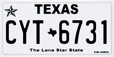 TX license plate CYT6731