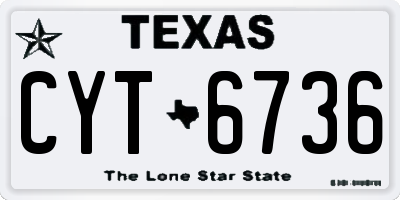 TX license plate CYT6736