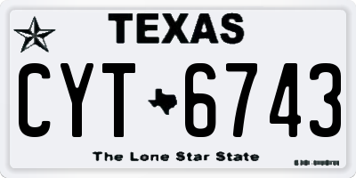 TX license plate CYT6743