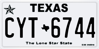 TX license plate CYT6744