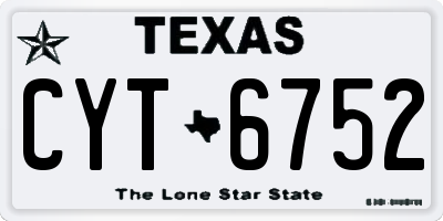 TX license plate CYT6752