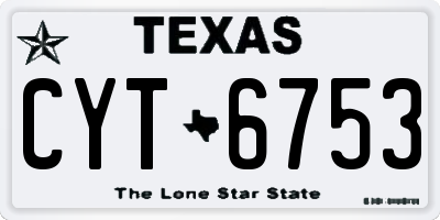 TX license plate CYT6753