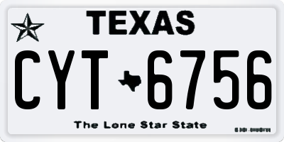 TX license plate CYT6756