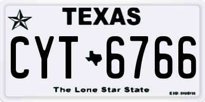 TX license plate CYT6766